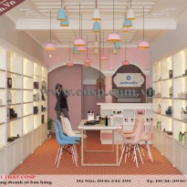 Thi công nội thất cửa hàng mỹ phẩm - Chị Hương - Thái Hà